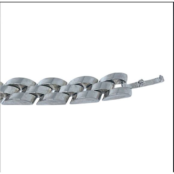 Mens Stamped .925 “Sterling” Silver Chain Link Bracelet Beautiful Substantial We - Picture 8 of 11